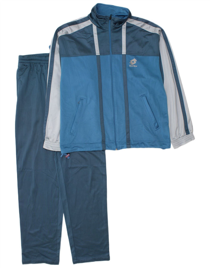Lotto Survêtement complet pour homme Large Bleu Colorblock Polyester