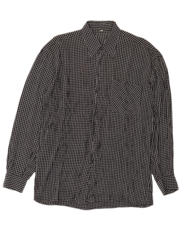 Chemise homme vintage à carreaux noirs moyens