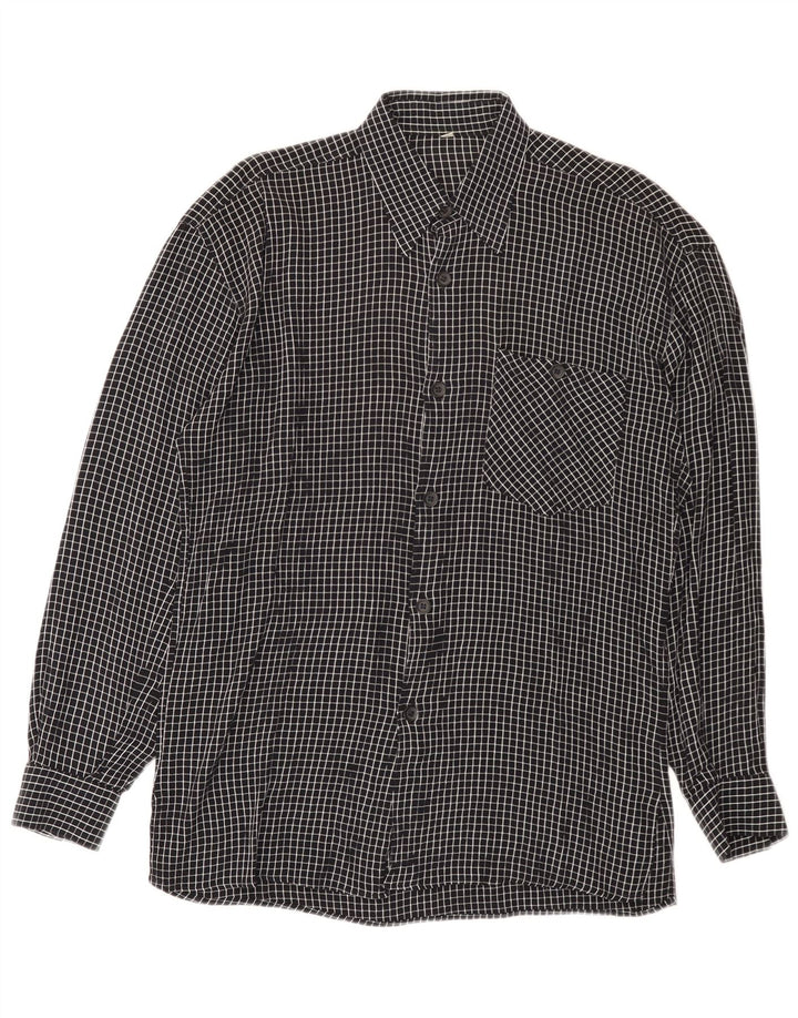 Chemise homme vintage à carreaux noirs moyens