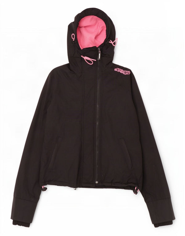 Superdry Veste coupe-vent à capuche The Windcheater pour femme UK 10 Small Noir