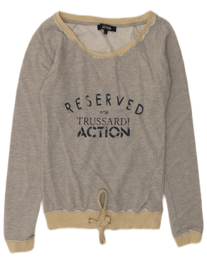 TRUSSARDI Sweat-Shirt Graphique Fille 9-10 Ans Grand Gris Coton