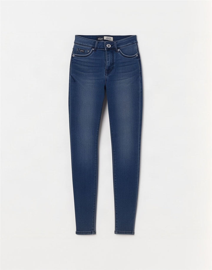 Superdry Jean Alexia Jegging Femme W27 L32 Bleu Coton