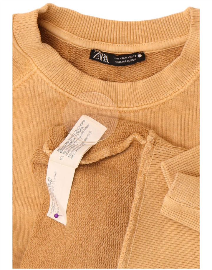 Zara Sweat-shirt surdimensionné pour femme UK 14 en coton beige moyen
