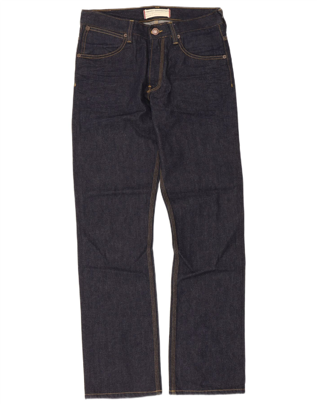 French Connection Jean Droit Regular Homme W32 L32 Bleu Marine Coton