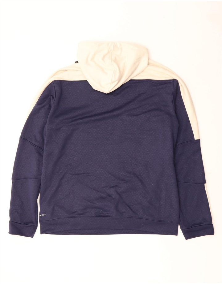 PUMA Pull à capuche pour homme Large Bleu marine Colourblock