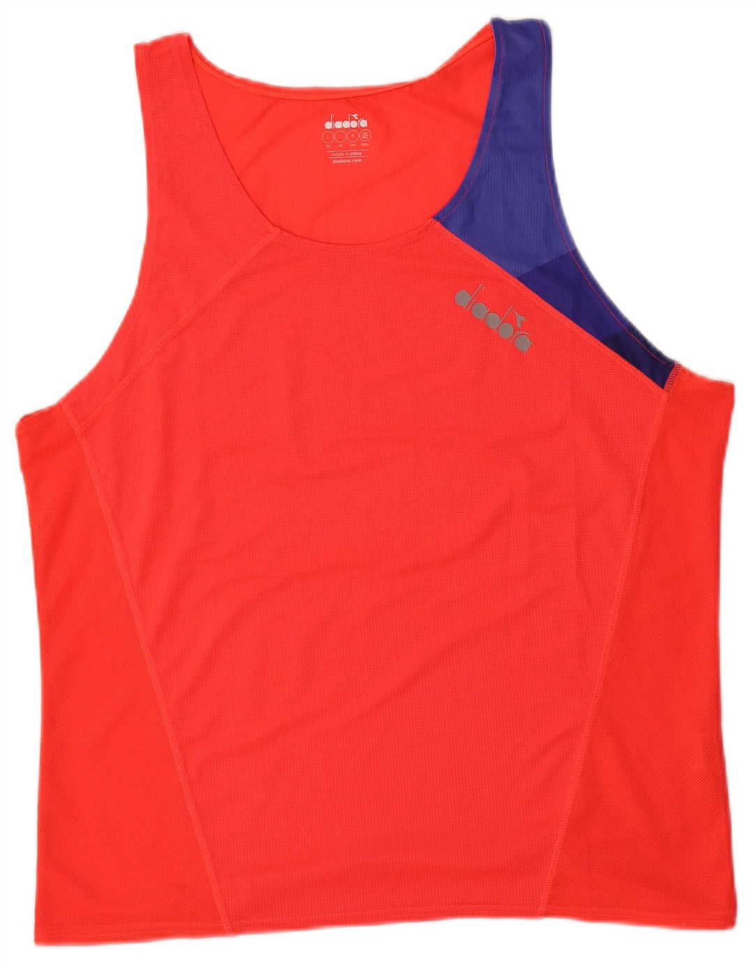 DIADORA Womens Vest Top UK 16 Large Red Colourblock Polyester