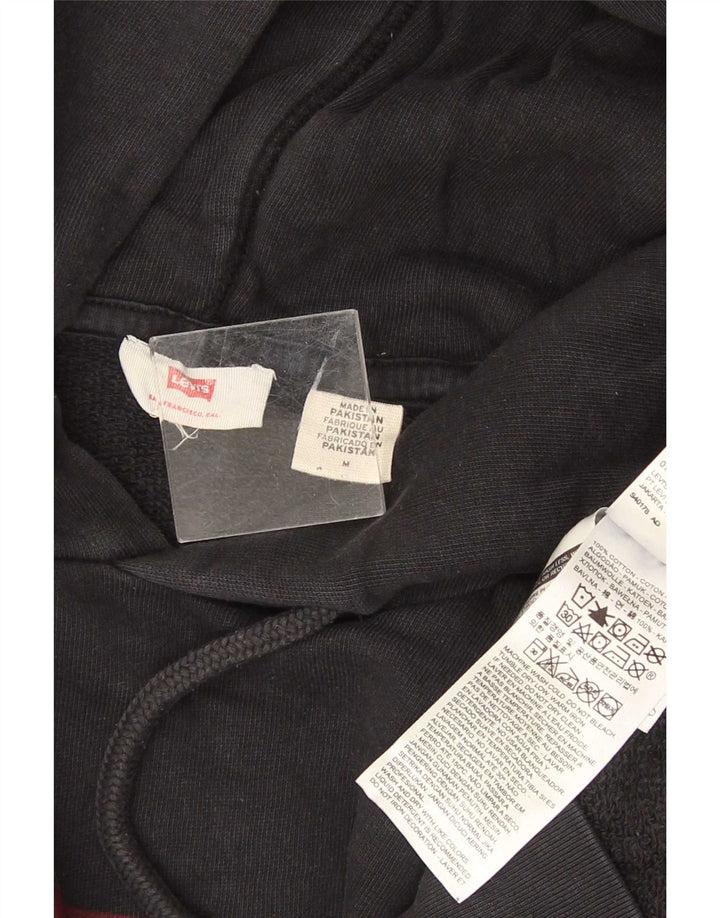 Levi's Mens Graphic Hoodie Jumper Medium Black Cotton