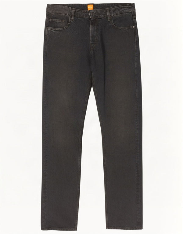 Hugo Boss Jean droit W34 L34 pour homme en coton noir