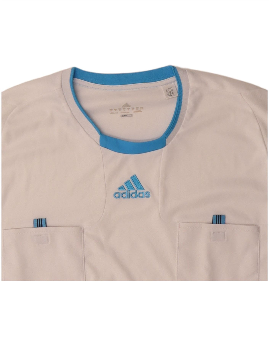ADIDAS Haut Climacool à manches longues pour homme XL Blanc Colorblock Polyester
