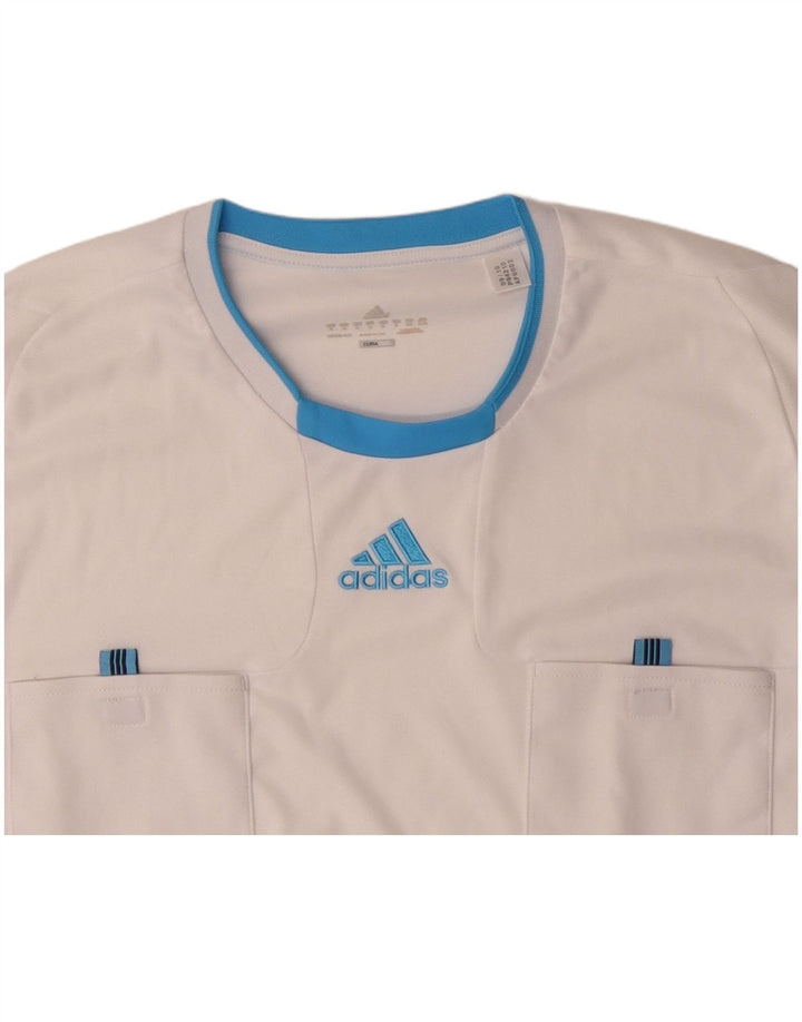ADIDAS Haut Climacool à manches longues pour homme XL Blanc Colorblock Polyester