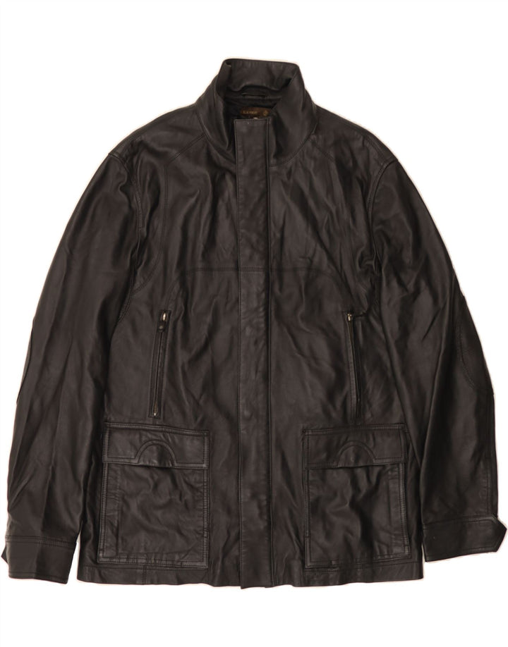SAINT GEORGE BY DUFFER Mens Leather Jacket UK 40 Large Black Leather
