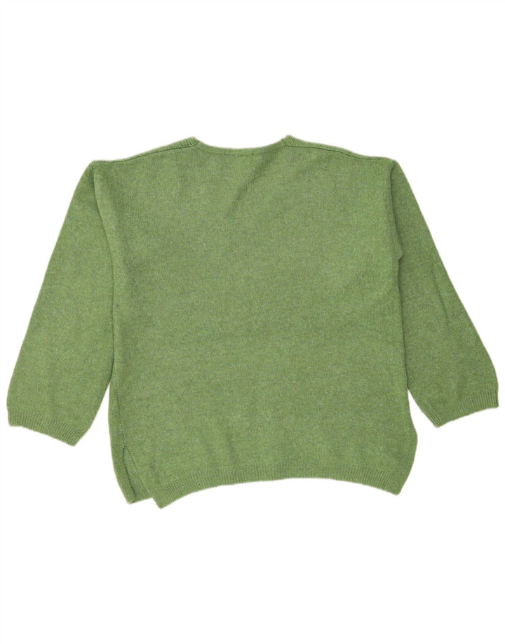 Marks & Spencer Pull surdimensionné à col en V pour femme UK 14 Vert moyen