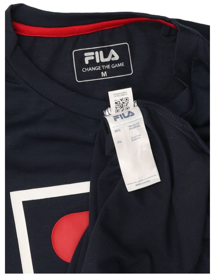 Fila T-Shirt Graphique Homme Bleu Marine Moyen Polyester