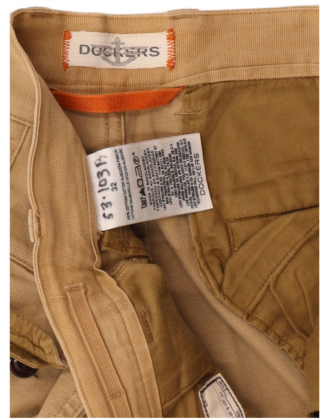 DOCKERS Short Cargo Homme W32 Coton Beige Moyen