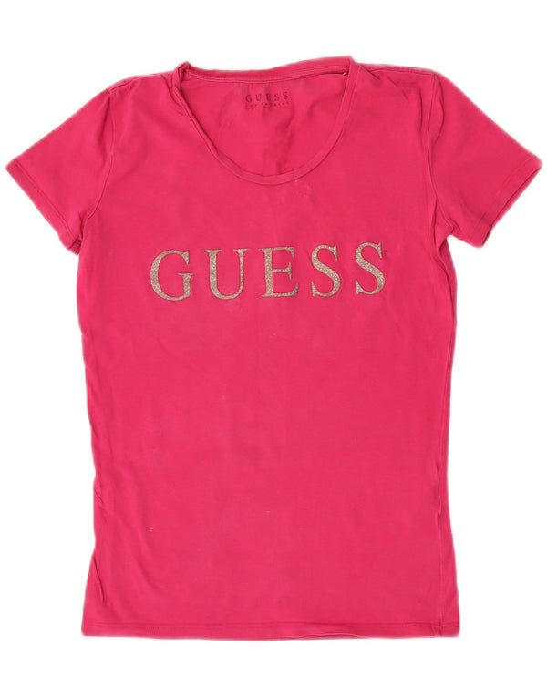 Guess T-shirt graphique pour femme UK 8 Small Rose