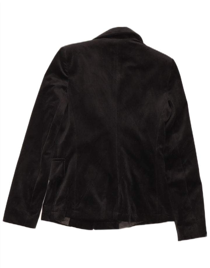 Mood Atelier Veste blazer en velours à 2 boutons pour femme UK 6 XS Noir Polyester