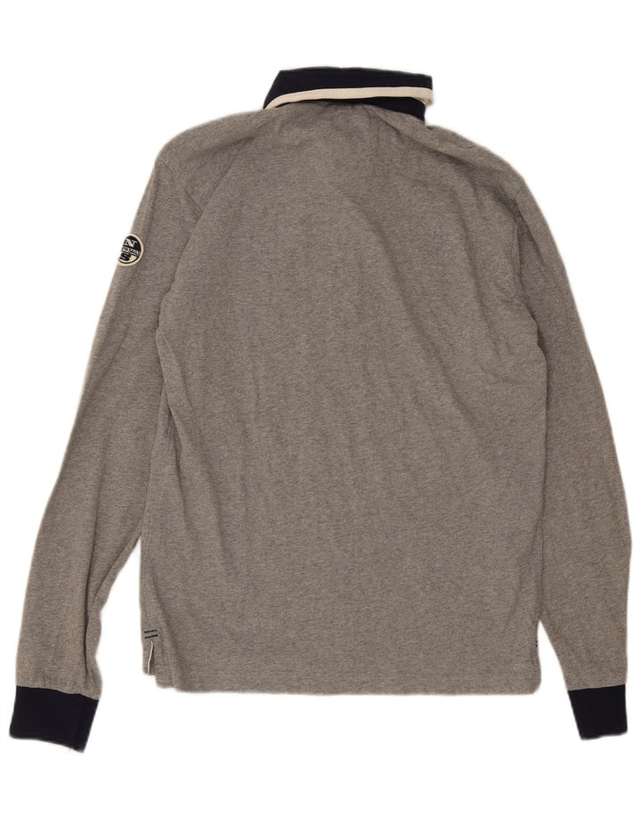 North Sails Polo de Rugby à Manches Longues Homme Coton Gris Moyen