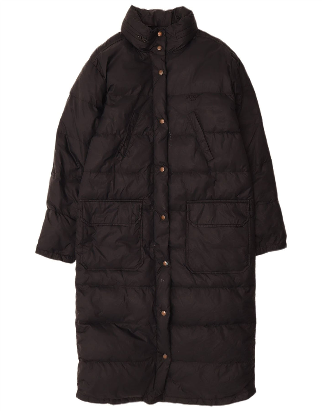 GUESS Manteau rembourré pour femme UK 14 Medium Noir Nylon