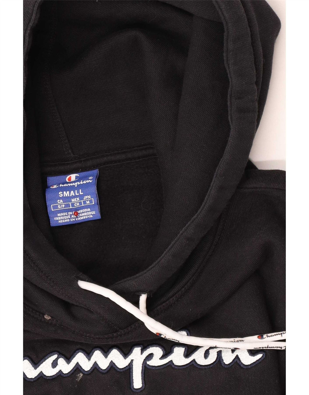 Champion Pull à capuche graphique coupe régulière pour homme, petit, noir