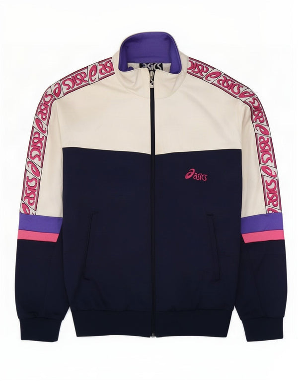Asics Veste de Survêtement Graphique Homme IT 48 Bleu Marine Moyen Colorblock