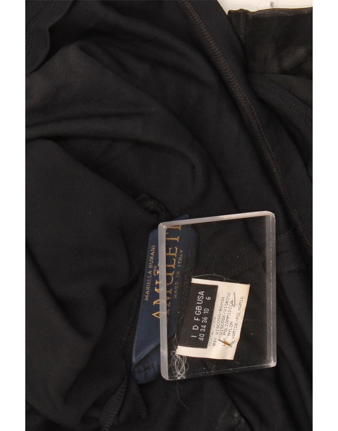 AMULETI Robe trapèze sans manches pour femme UK 10 Petite Viscose Noire