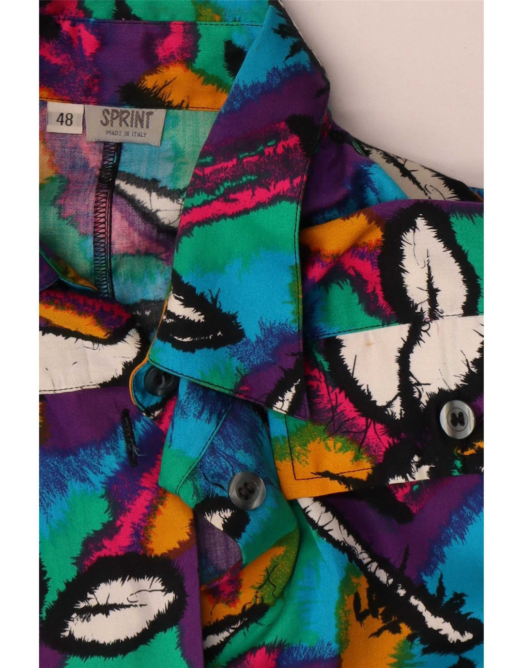 Robe chemise à motif abstrait vintage pour femme IT 48 XL multicolore