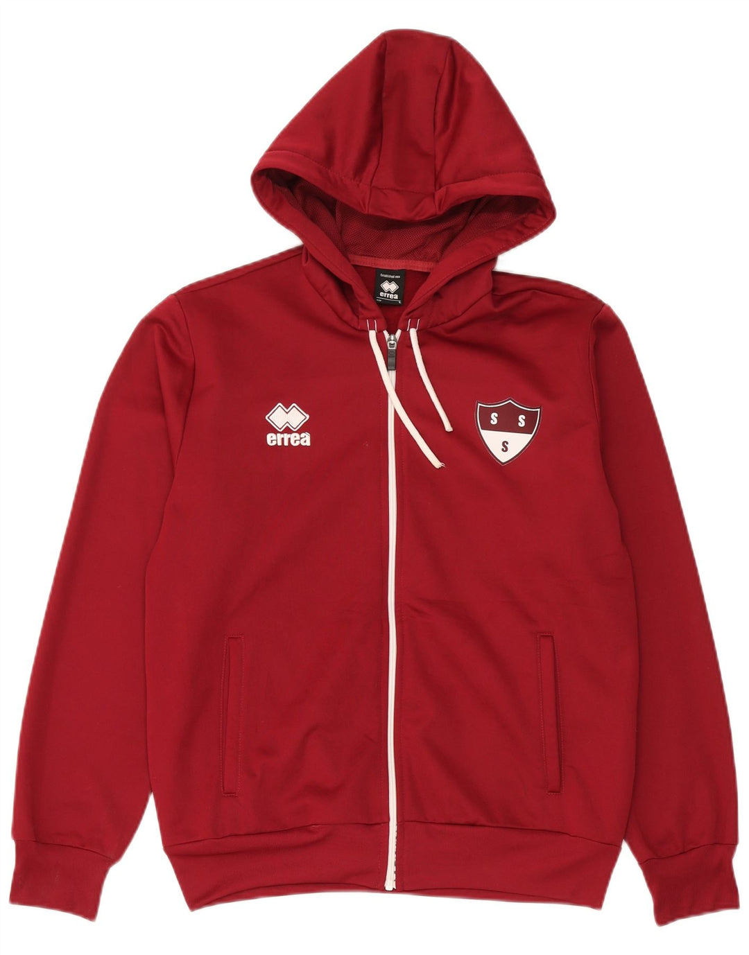ERREA Pull à capuche zippé pour homme Large Rouge Polyester