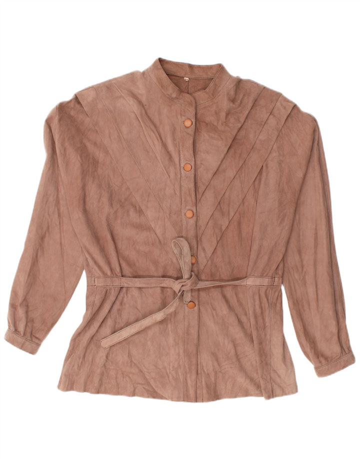 VINTAGE Chemisier chemise en daim femme EU 44 XL Marron