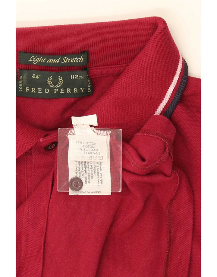 Fred Perry Polo Homme Coton Rayé Bordeaux Moyen