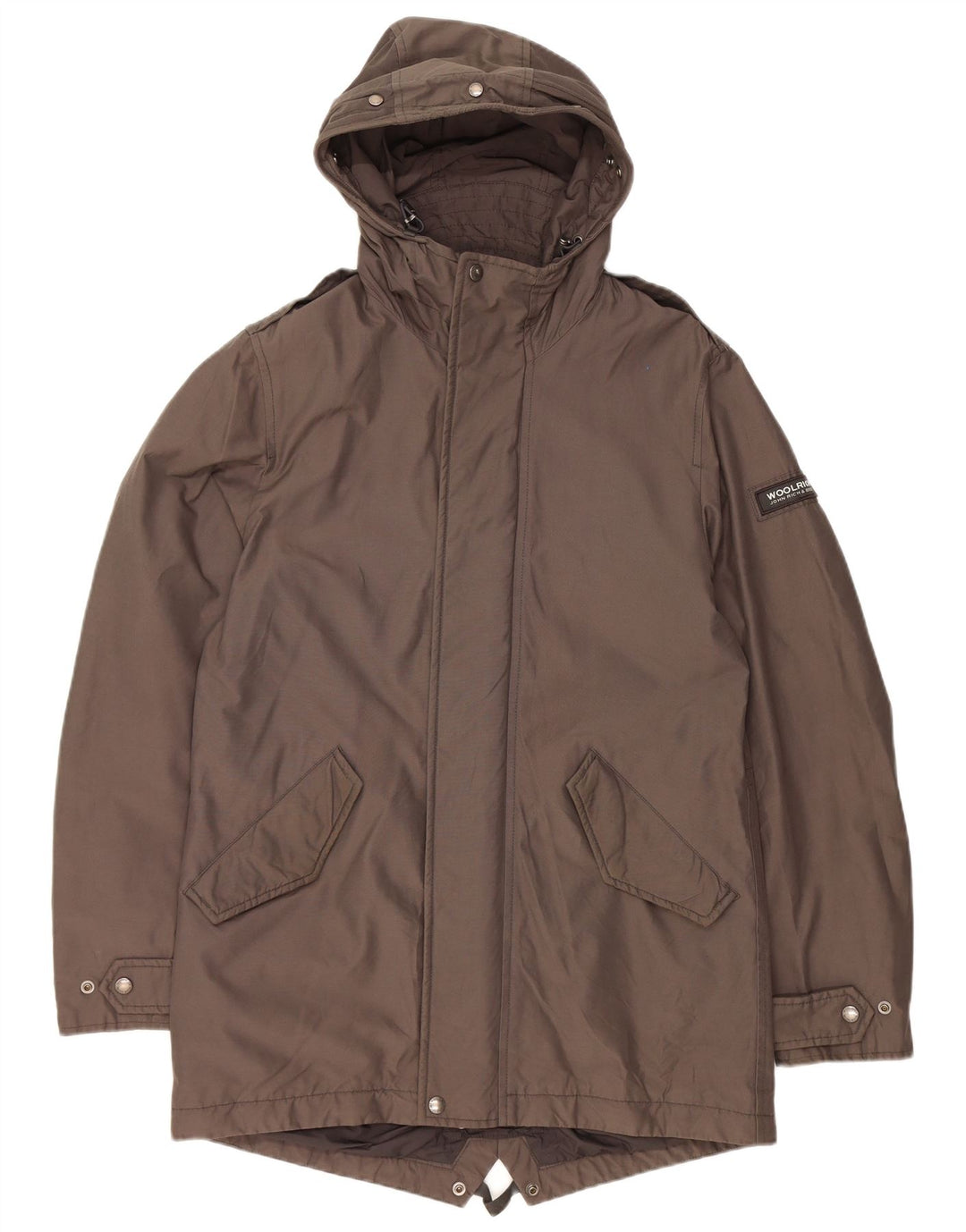WOOLRICH Parka militaire à capuche pour homme UK 38 en coton marron moyen
