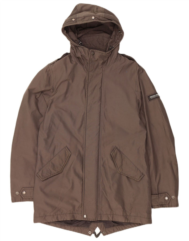 WOOLRICH Parka militaire à capuche pour homme UK 38 en coton marron moyen