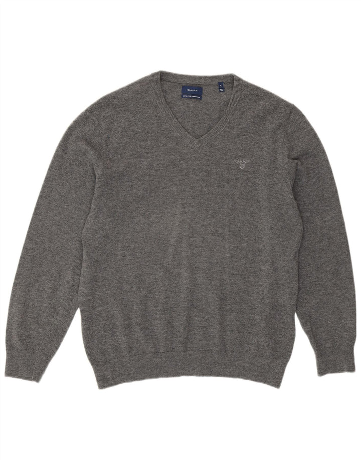 GANT Pull col V Homme XL Gris Laine d'Agneau