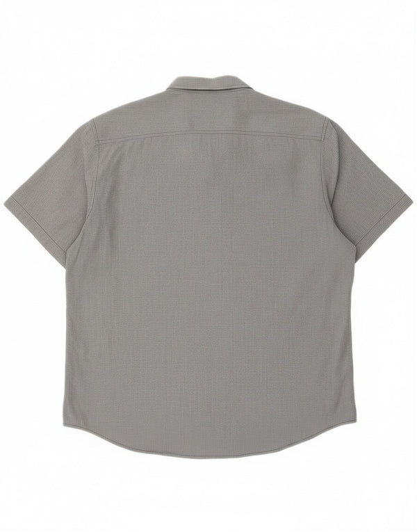 Calvin Klein Jeans Chemise à manches courtes pour homme XL en coton pied-de-poule gris