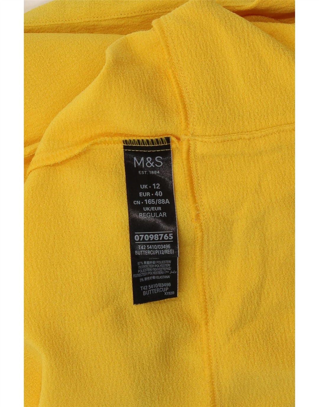 Marks & Spencer Robe droite pour femme UK 12 Polyester jaune moyen