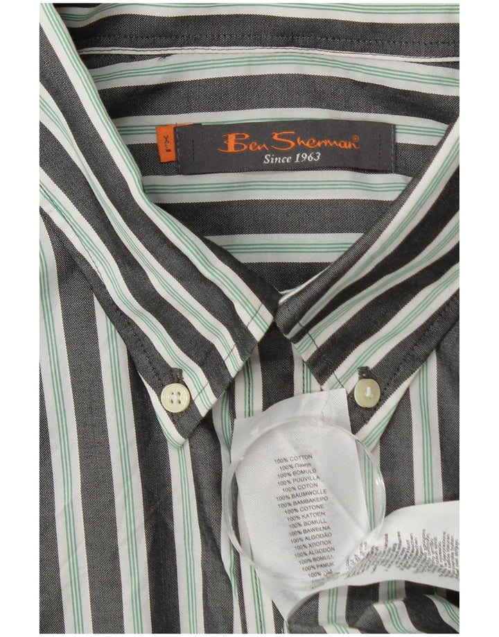 Ben Sherman Chemise Homme XL Gris Rayé Coton
