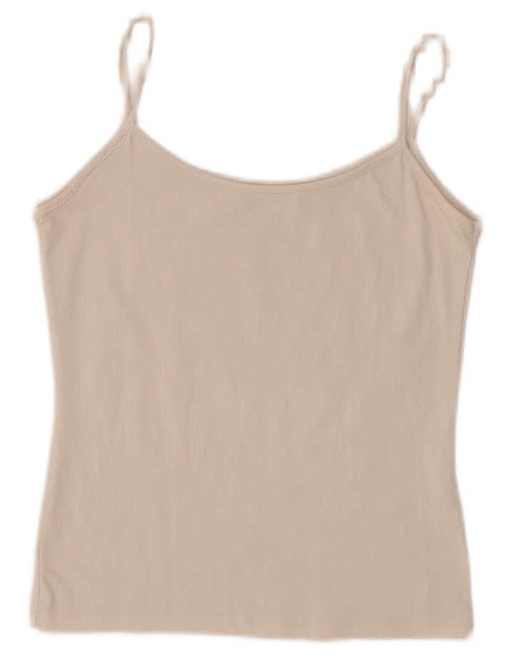 Zara Femme Cami Top UK 12 Nylon Beige Moyen