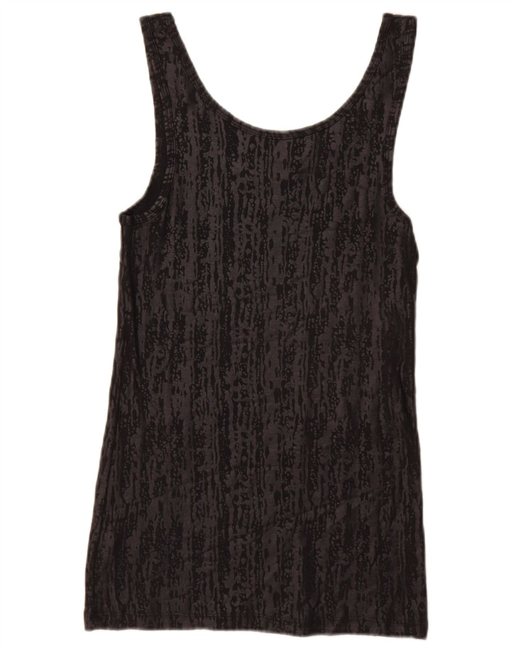 MOSSIMO Débardeur Femme UK 12 Moyen Noir Imprimé Animal Coton