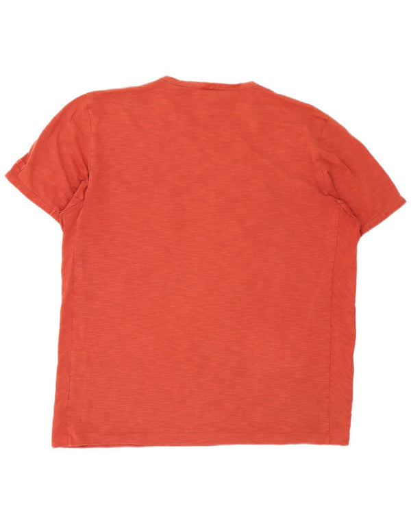 Hugo Boss Hommes Slim Fit T-Shirt Top 2XL Orange Moucheté Coton