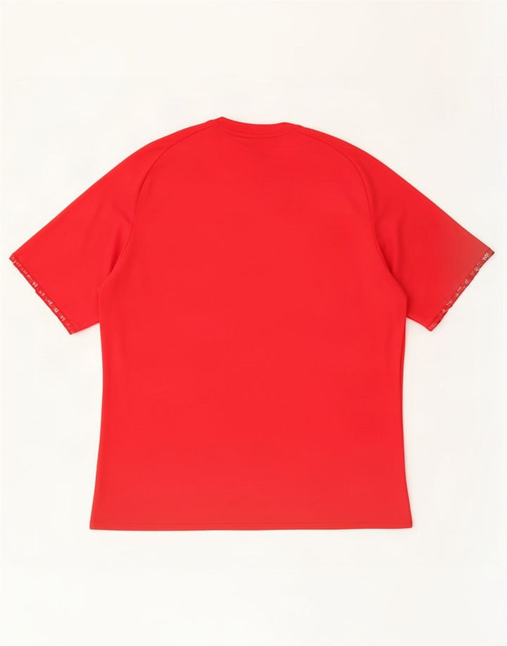 Adidas Homme Climalite T-Shirt Haut Rouge Moyen Colorblock Polyester