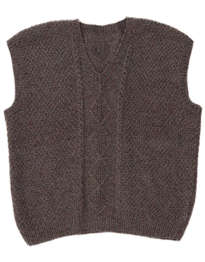 vintage Womens Vest Débardeur UK 16 Grand Gris