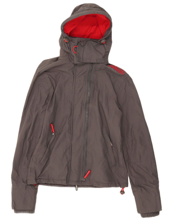 Superdry Veste coupe-vent graphique pour femme UK 12 Gris moyen