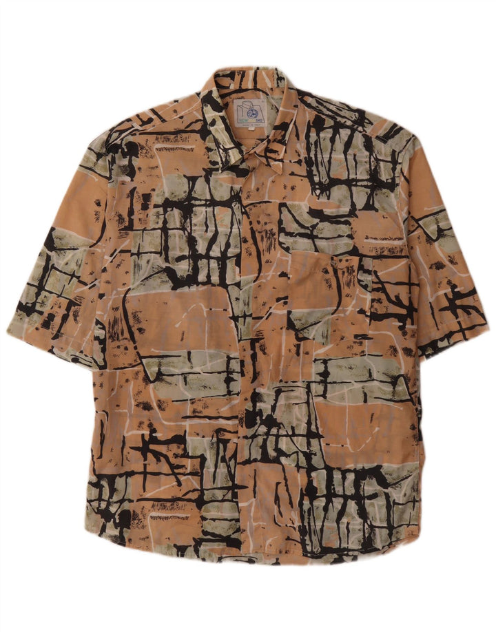 Chemise à manches courtes à motif abstrait pour hommes Vintage grande multicolore
