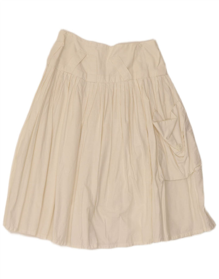 jupe plissée femme vintage IT 44 Medium W28 Coton Blanc