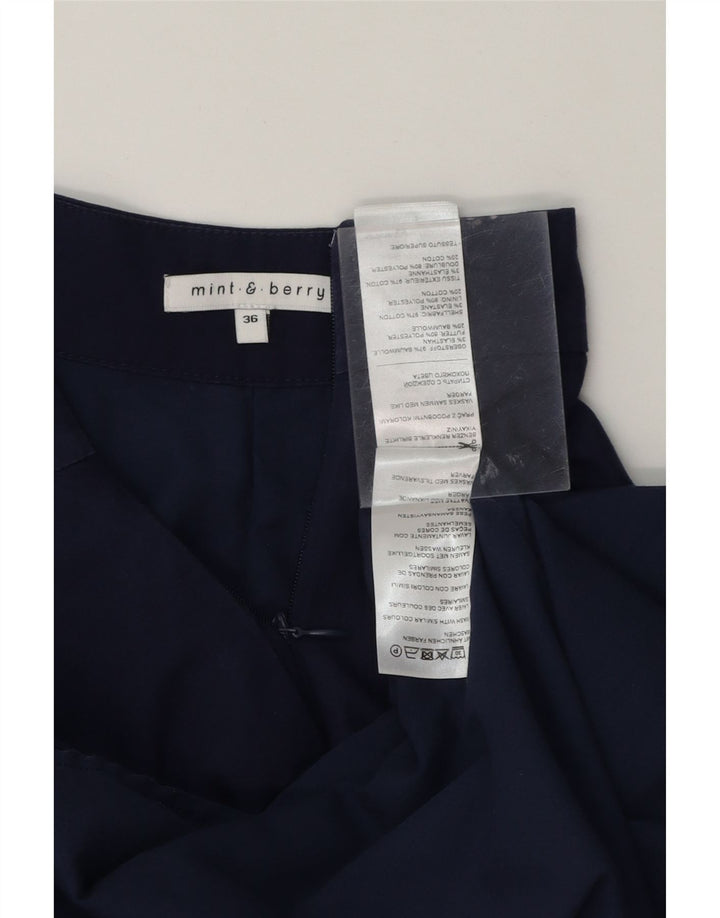 MINT & BERRY Womens Pleated Skirt EU 36  W27 Navy Blue Polyester Vintage Mint & Berry and Second-Hand Mint & Berry from Messina Hembry 