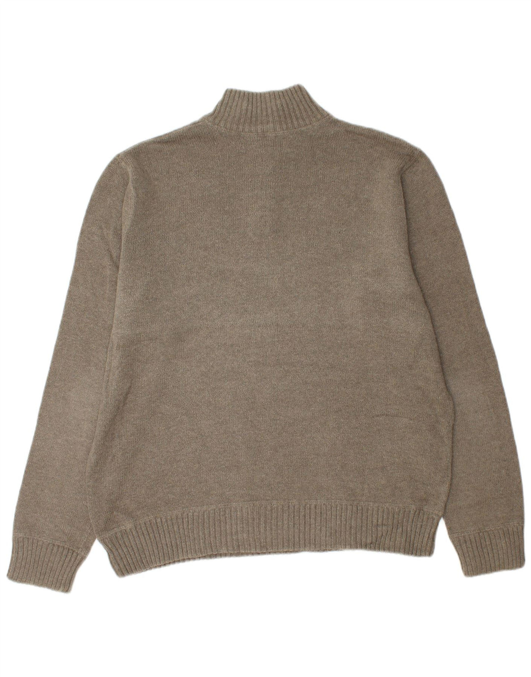 EDDIE BAUER Pull à col zippé pour homme Large Kaki Coton