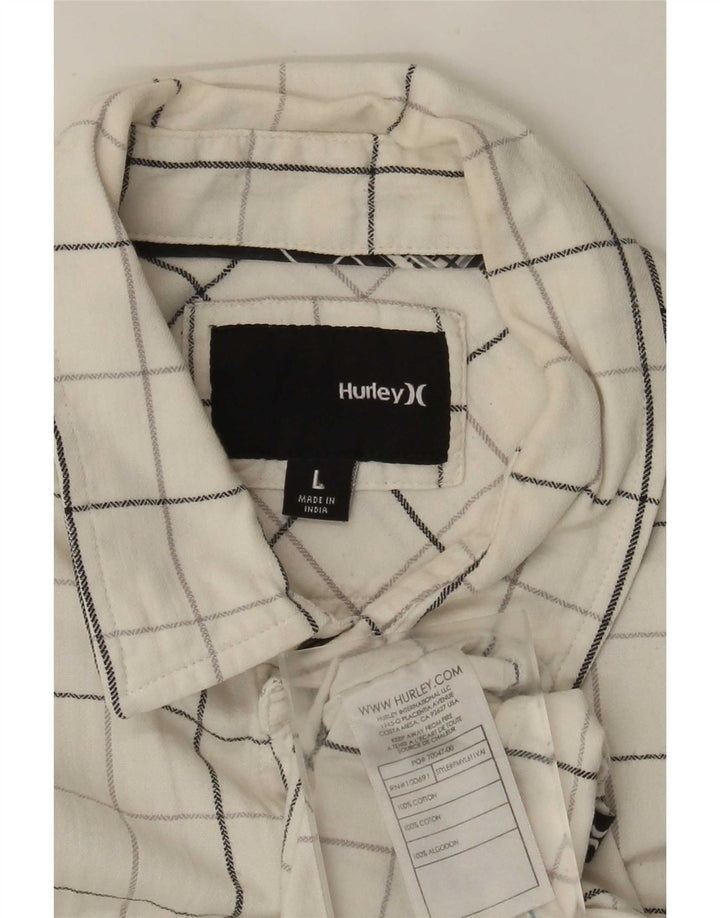 Hurley Chemise Homme Grand Carreau Blanc Coton