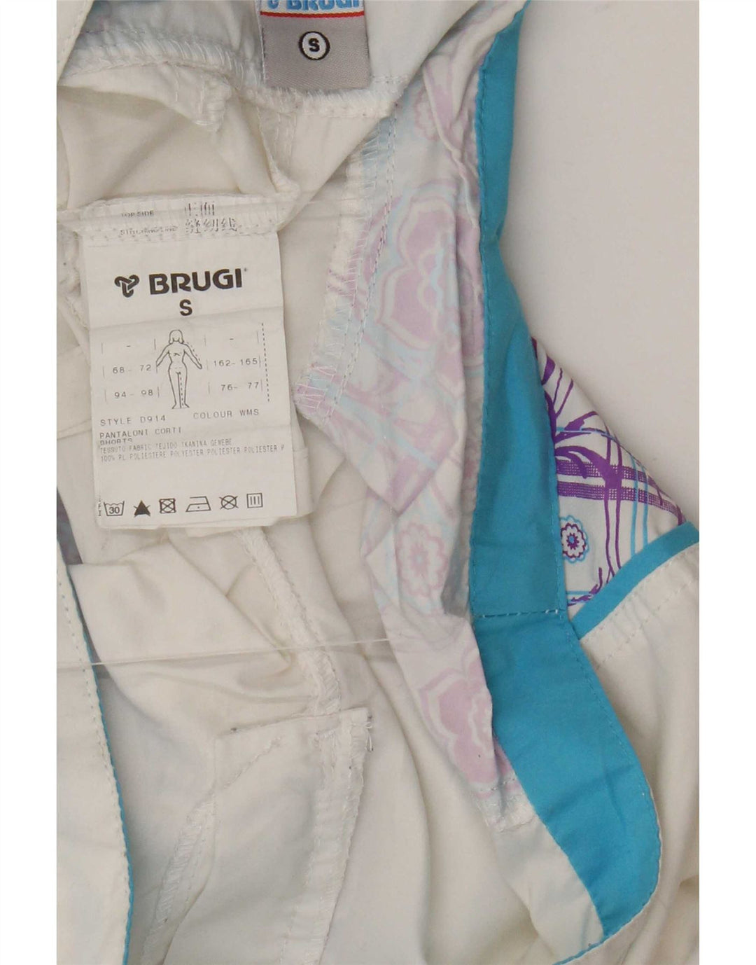 Brugi Short Femme Petit W27 Blanc Géométrique Polyester