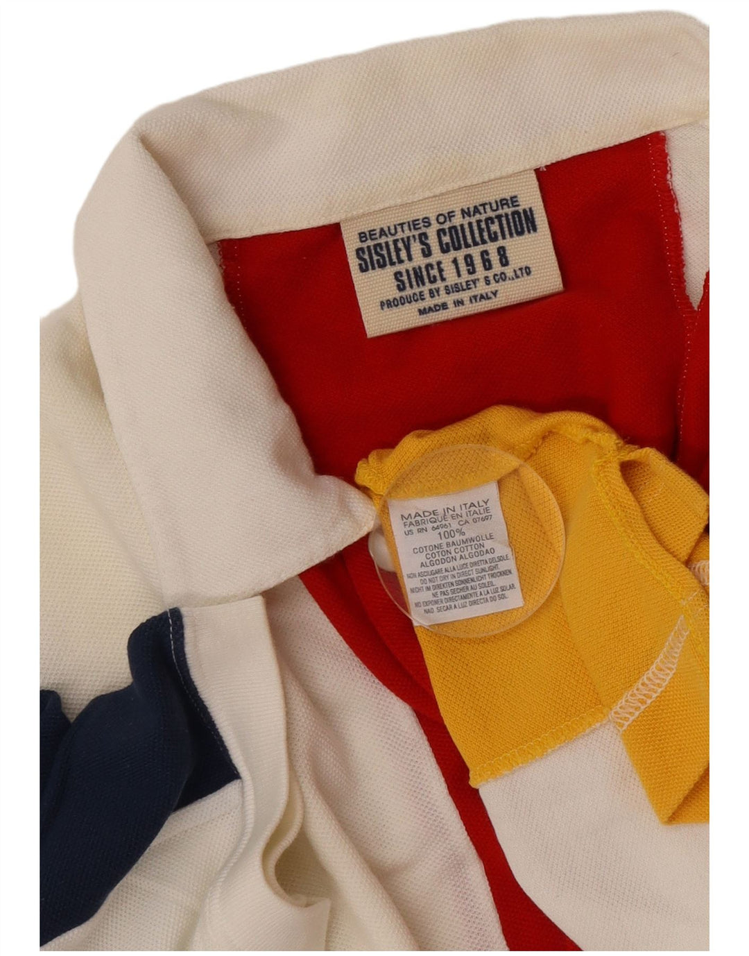 Sisley Polo Large Coton Rayé Multicolore Homme