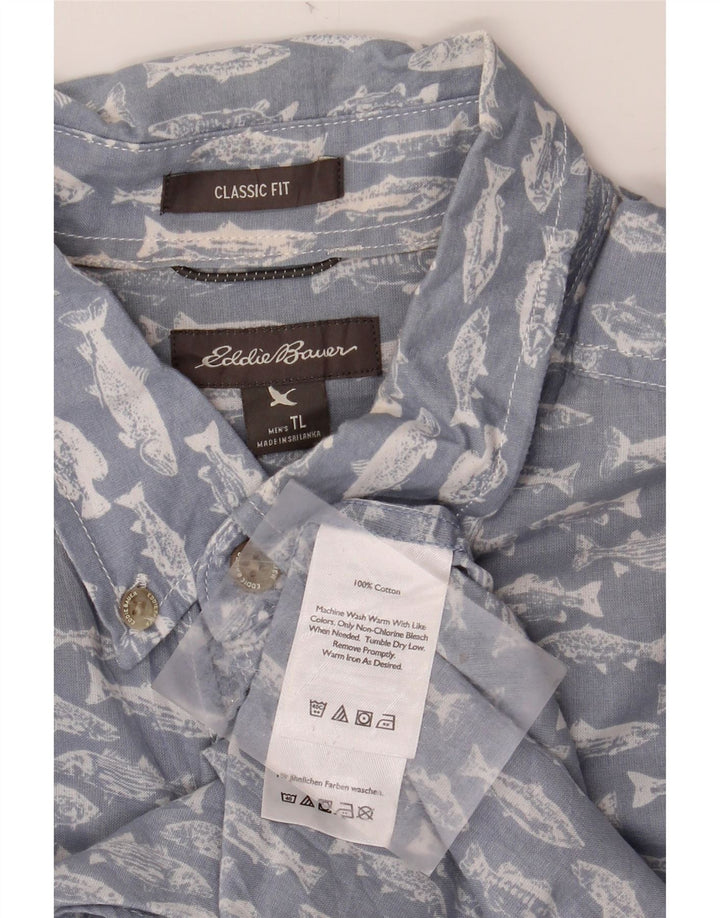 EDDIE BAUER Chemise à manches courtes pour homme à motif abstrait, grand bleu