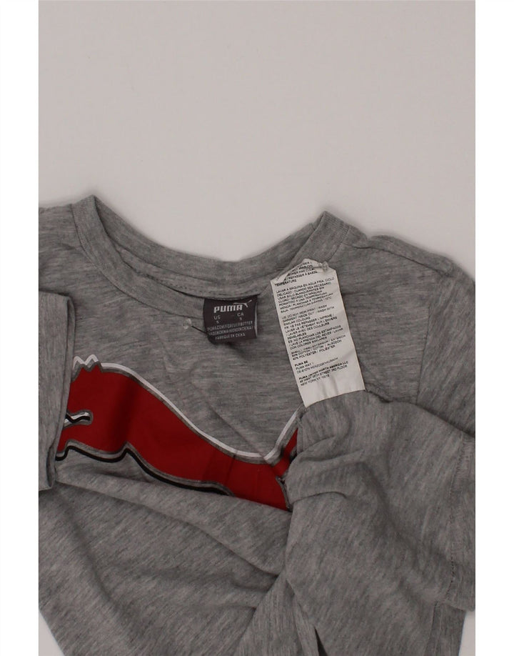 Puma T-Shirt Graphique Garçon 4-5 Ans Gris Coton